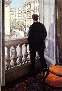 Gustave Caillebotte Young Man at his Window oil